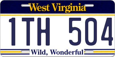 WV license plate 1TH504