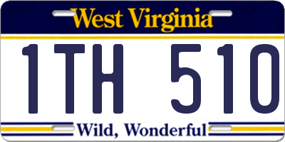 WV license plate 1TH510