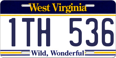 WV license plate 1TH536