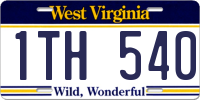 WV license plate 1TH540