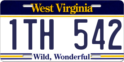 WV license plate 1TH542