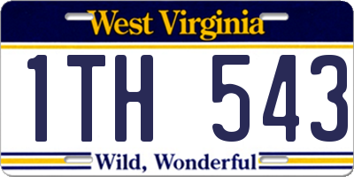 WV license plate 1TH543