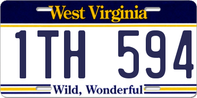 WV license plate 1TH594