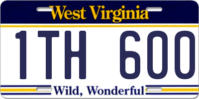 WV license plate 1TH600