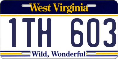 WV license plate 1TH603