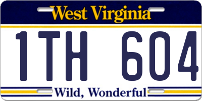 WV license plate 1TH604