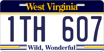 WV license plate 1TH607
