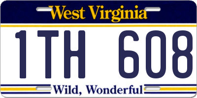 WV license plate 1TH608
