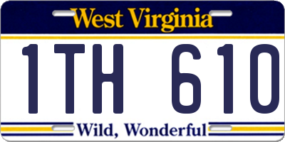 WV license plate 1TH610
