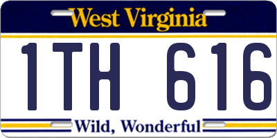 WV license plate 1TH616