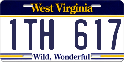 WV license plate 1TH617