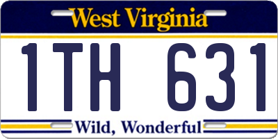 WV license plate 1TH631