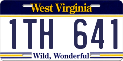 WV license plate 1TH641