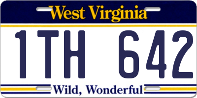 WV license plate 1TH642