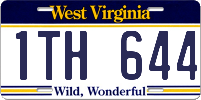 WV license plate 1TH644