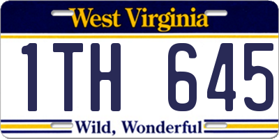 WV license plate 1TH645