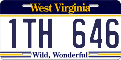 WV license plate 1TH646