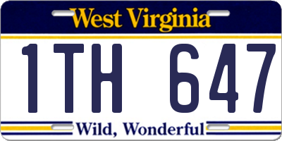 WV license plate 1TH647