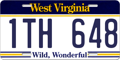 WV license plate 1TH648