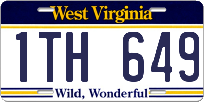 WV license plate 1TH649