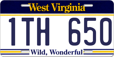 WV license plate 1TH650