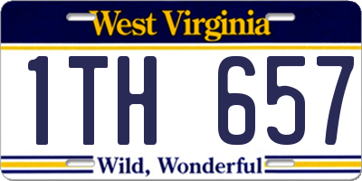 WV license plate 1TH657