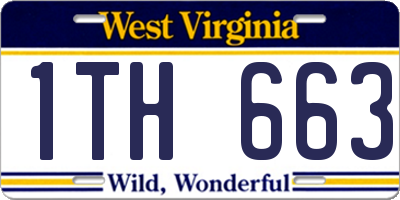 WV license plate 1TH663