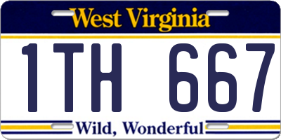 WV license plate 1TH667
