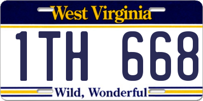 WV license plate 1TH668