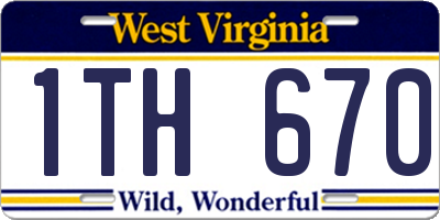 WV license plate 1TH670