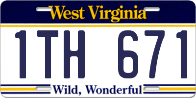 WV license plate 1TH671