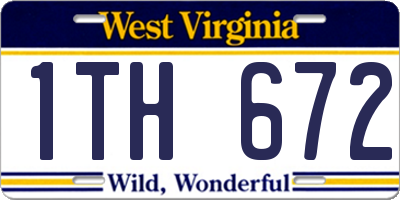 WV license plate 1TH672