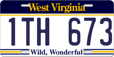 WV license plate 1TH673