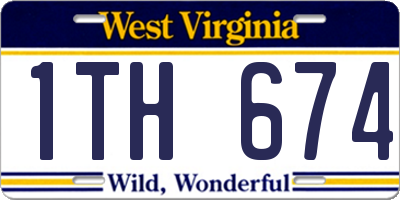 WV license plate 1TH674