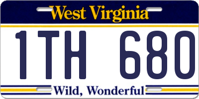 WV license plate 1TH680