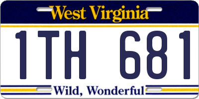 WV license plate 1TH681