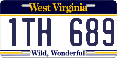WV license plate 1TH689