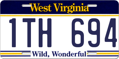 WV license plate 1TH694