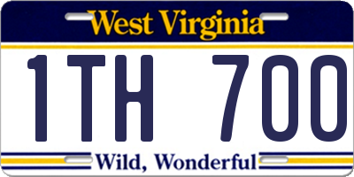 WV license plate 1TH700