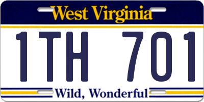 WV license plate 1TH701