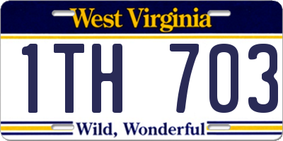 WV license plate 1TH703