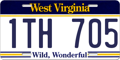 WV license plate 1TH705