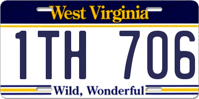 WV license plate 1TH706