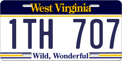 WV license plate 1TH707