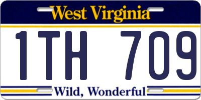 WV license plate 1TH709