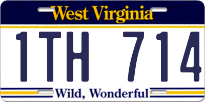WV license plate 1TH714