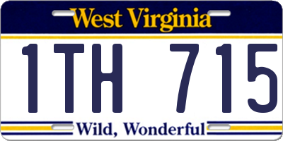 WV license plate 1TH715