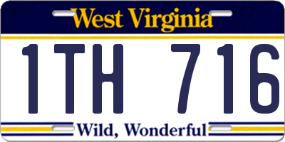 WV license plate 1TH716