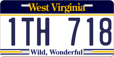 WV license plate 1TH718