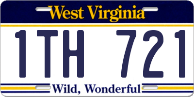 WV license plate 1TH721